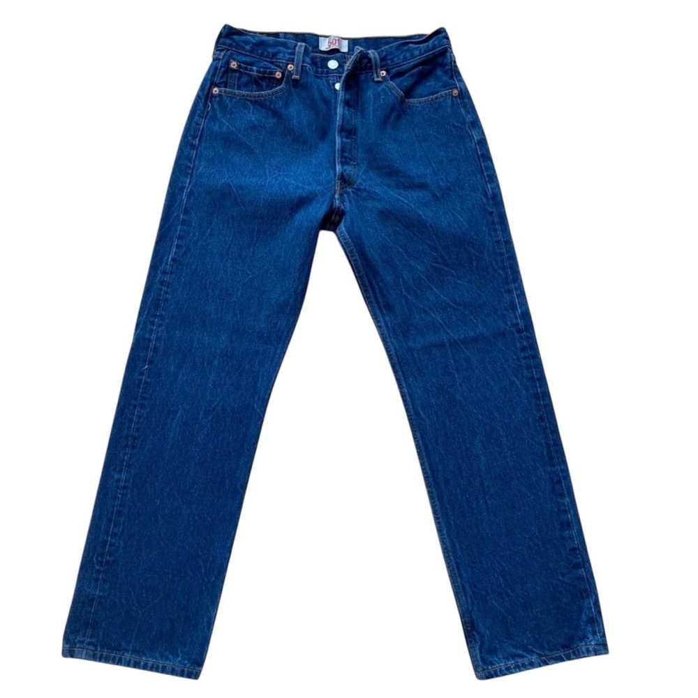 Levis Original 501 XX Straight Leg Button Fly Mens Jeans W34 L33 Blue Denim